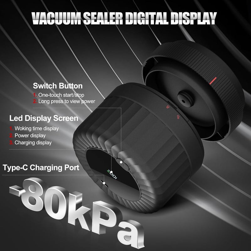 LXT 2026 Latest Electric Mason Jar Vacuum Sealer Kit for Mason Jars with Wide and Regular Mouth Canning Jar Lids - Image 4